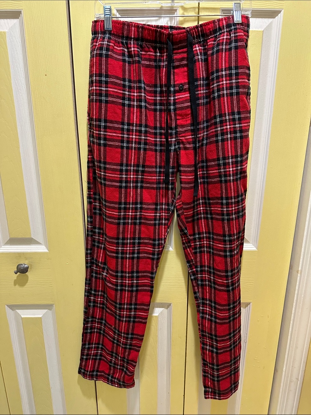 Hanes Red Plaid Fleece Jogger Pants